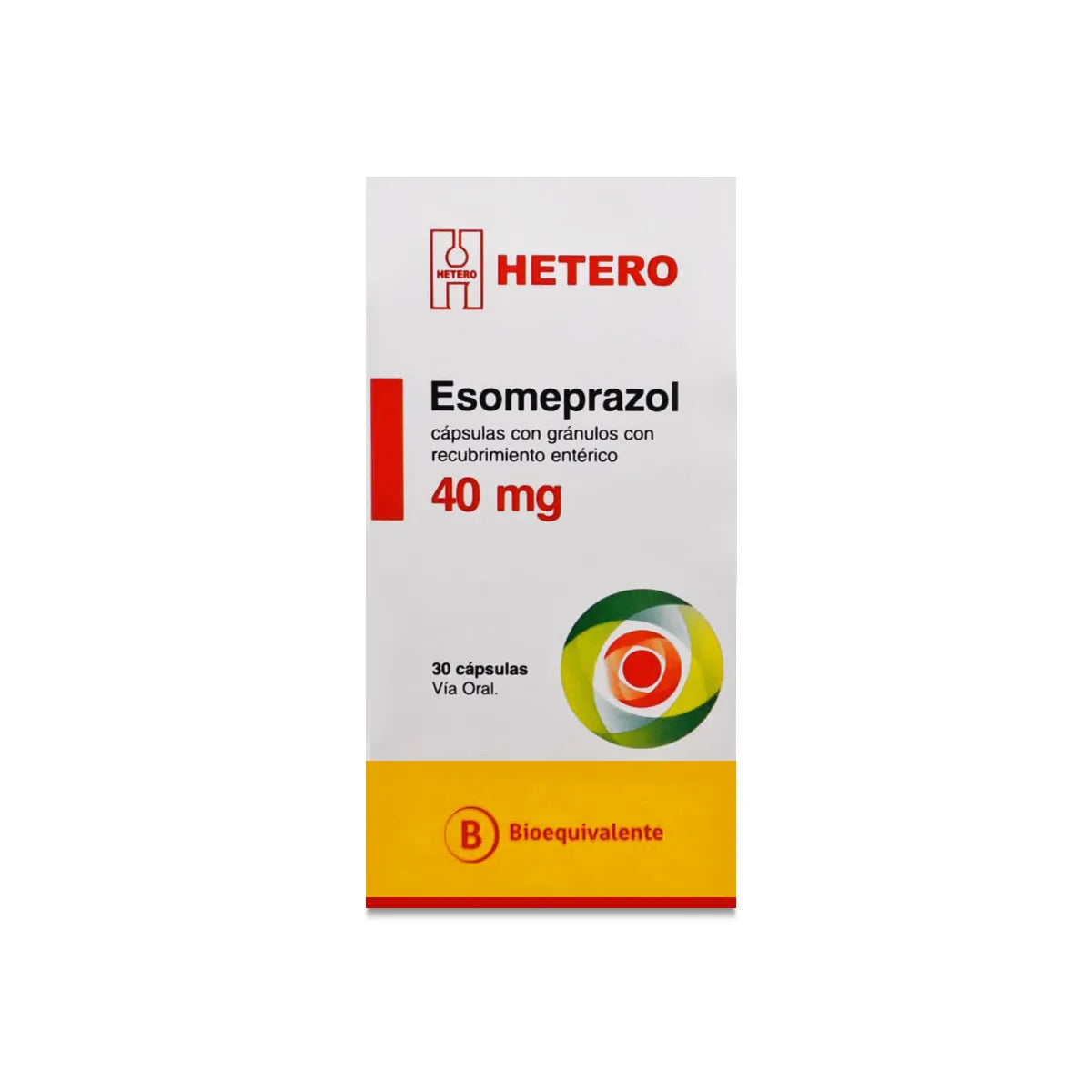 Esomeprazol 40 mg x 30 cápsulas con gránulos con recubierto entérico HETERO